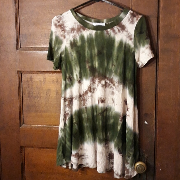 Audrey 3 + 1 Tie Dye Shirt in Earth Tones M - Picture 1 of 4
